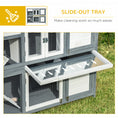 Load image into Gallery viewer, Rabbit Hutch Outdoor Guinea Pig Hutch 2 Tier Wooden Cage w/ Ramp, Divider, Openable Roof, 125 x 48 x 100cm - Grey
