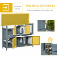 Load image into Gallery viewer, Rabbit Hutch Outdoor Guinea Pig Hutch 2 Tier Wooden Cage w/ Ramp, Divider, Openable Roof, 125 x 48 x 100cm - Grey
