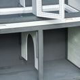 Load image into Gallery viewer, Rabbit Hutch Outdoor Guinea Pig Hutch 2 Tier Wooden Cage w/ Ramp, Divider, Openable Roof, 125 x 48 x 100cm - Grey
