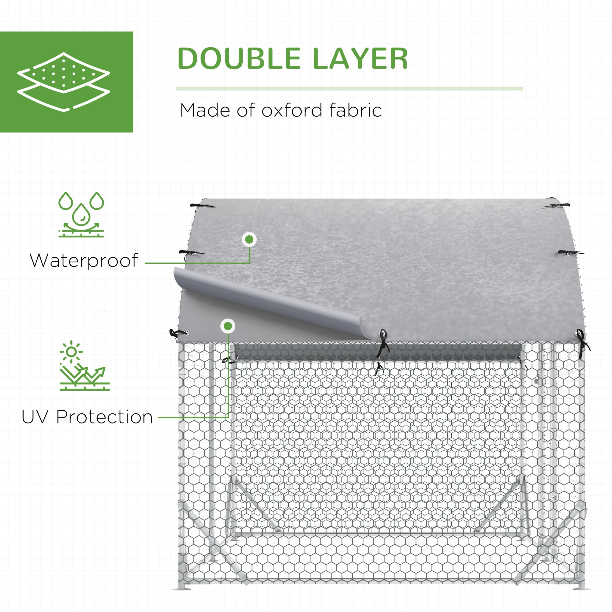 Galvanized Large Metal Chicken Coop Cage Walk-in Enclosure Poultry Hen Run House Playpen Rabbit Hutch with Cover for Outdoor Backyard 9.2' x 6.2' x 6.5' Silver