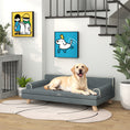 Charger l'image dans la visionneuse de la galerie, Dog Sofa, 39" Cat Couch with Removable Cushion, Washable Cover, Wooden Legs, Elevated Pet Cat Sofa for Medium & Large Dogs, Dark Grey
