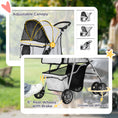 Load image into Gallery viewer, Pet Stroller for Small Miniature Dogs Cats Foldable Travel Carriage with Wheels Zipper Entry Cup Holder Storage Basket Grey
