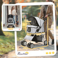 Load image into Gallery viewer, Pet Stroller for Small Miniature Dogs Cats Foldable Travel Carriage with Wheels Zipper Entry Cup Holder Storage Basket Grey

