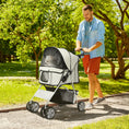 Load image into Gallery viewer, Pet Stroller for Small Miniature Dogs Cats Foldable Travel Carriage with Wheels Zipper Entry Cup Holder Storage Basket Grey
