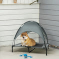 Load image into Gallery viewer, Raised Dog Bed Waterproof Elevated Pet Cot with Breathable Mesh UV Protection Canopy Grey, for Large Dogs, 92 x 76 x 90cm
