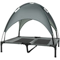 Load image into Gallery viewer, Raised Dog Bed Waterproof Elevated Pet Cot with Breathable Mesh UV Protection Canopy Grey, for Large Dogs, 92 x 76 x 90cm
