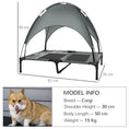 Load image into Gallery viewer, Raised Dog Bed Waterproof Elevated Pet Cot with Breathable Mesh UV Protection Canopy Grey, for Large Dogs, 92 x 76 x 90cm
