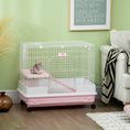 Load image into Gallery viewer, 27"H 2-Level Small Animal Cage Rabbit Hutch with Universal Lockable Wheels, Slide-out Tray for Bunny, Chinchillas, Ferret, Pink
