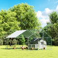 Load image into Gallery viewer, Large Metal Chicken Coop with Nesting Box, 9.8 x 13.1 x 6.4 ft Walk in Chicken Run for Yard with Waterproof Cover, Roosting Bars, for 12-18 Hens, Ducks, Rabbits, Poultries
