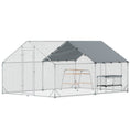 Load image into Gallery viewer, Large Metal Chicken Coop with Nesting Box, 9.8 x 13.1 x 6.4 ft Walk in Chicken Run for Yard with Waterproof Cover, Roosting Bars, for 12-18 Hens, Ducks, Rabbits, Poultries
