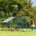 Load image into Gallery viewer, Large Metal Chicken Coop with Nesting Box, 9.8 x 13.1 x 6.4 ft Walk in Chicken Run for Yard with Waterproof Cover, Roosting Bars, for 12-18 Hens, Ducks, Rabbits, Poultries
