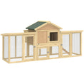 Load image into Gallery viewer, 80" Chicken Coop, Wooden Outdoor Chicken Cage Hen House with Nesting Box, Double Runs, Removable Tray, Ramp, for Backyard
