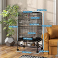 Load image into Gallery viewer, 43" Bird Cage for Budgies Cockatiels Canaries Lovebirds Finches with Rolling Stand, Toys, Removable Tray, Storage Shelf, Black
