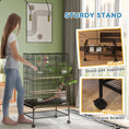 Load image into Gallery viewer, 43" Bird Cage for Budgies Cockatiels Canaries Lovebirds Finches with Rolling Stand, Toys, Removable Tray, Storage Shelf, Black
