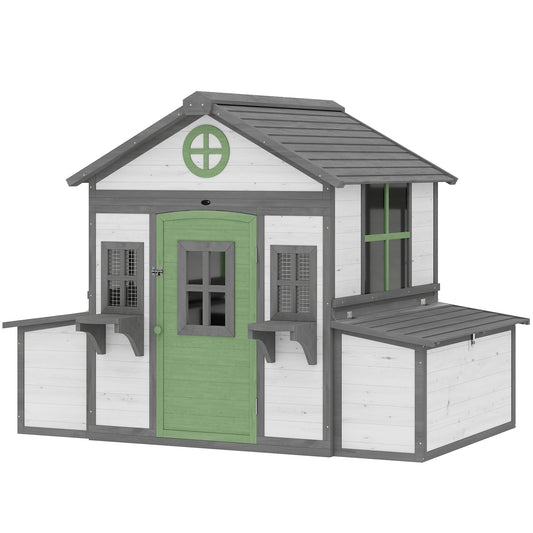 Wooden Chicken Coop, Hen House for 2-4 Hens, Outdoor Playhouse Poultry Cage with 2 Nesting Boxes, Waterproof Roof, Windows, Chicken Hutch for Farm Backyard, 72" x 50" x 54", White