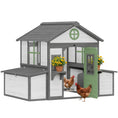 Load image into Gallery viewer, Wooden Chicken Coop, Hen House for 2-4 Hens, Outdoor Playhouse Poultry Cage with 2 Nesting Boxes, Waterproof Roof, Windows, Chicken Hutch for Farm Backyard, 72" x 50" x 54", White
