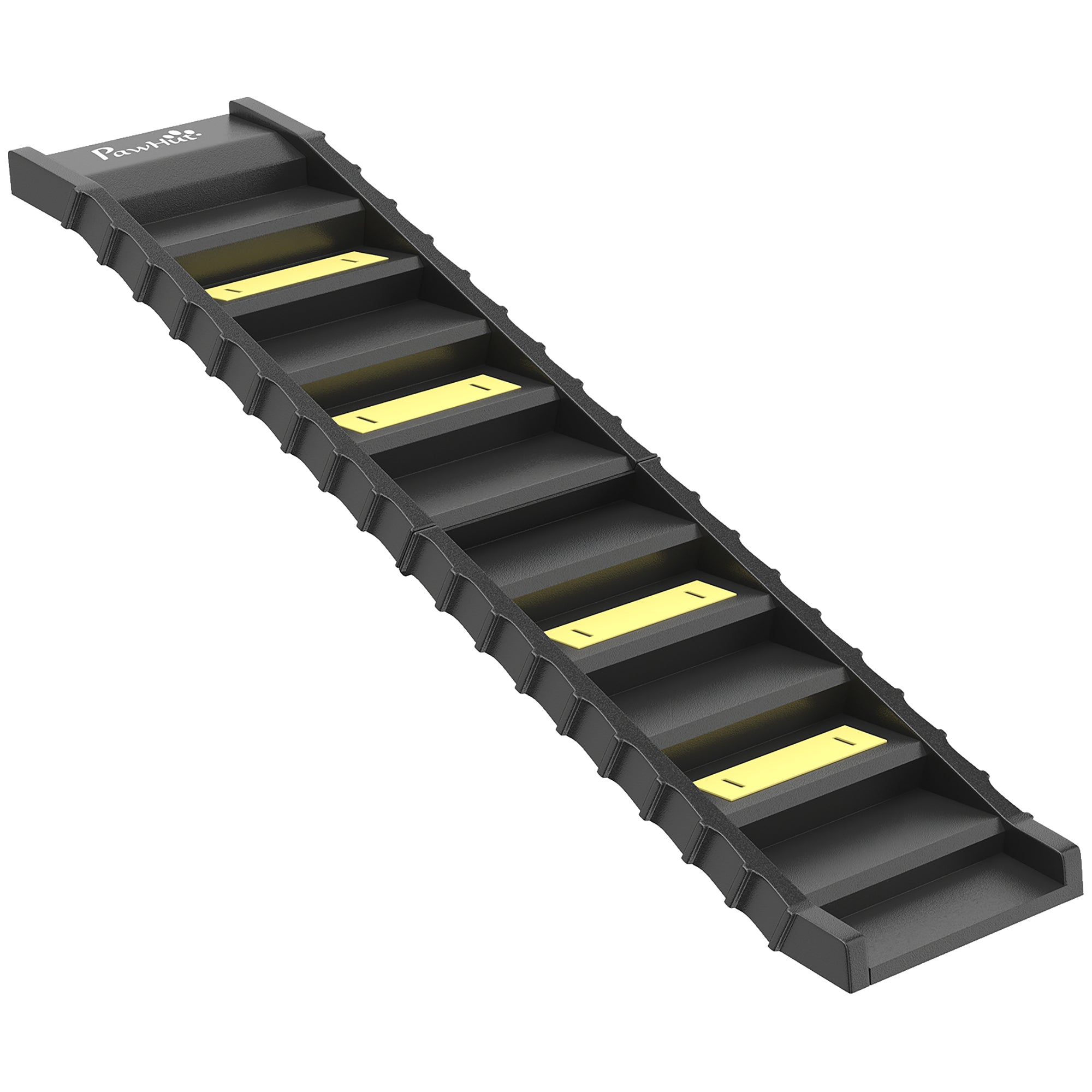 Dog Ramp for Car Truck SUV, Foldable Dog Stairs for Large Medium Small Dogs, Folding Pet Stairs with Non-slip Strips & Pads, Supports Up to 55 lbs (10 Steps), Black