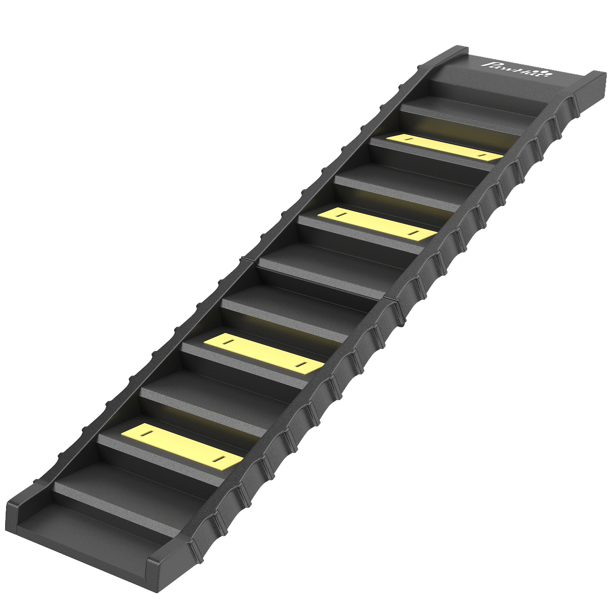 Dog Ramp for Car Truck SUV, Foldable Dog Stairs for Large Medium Small Dogs, Folding Pet Stairs with Non-slip Strips & Pads, Supports Up to 55 lbs (10 Steps), Black
