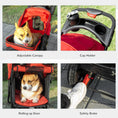 Load image into Gallery viewer, 3 Wheel Dog Stroller, Folding Pet Stroller Jogger with Adjustable Canopy, Storage Basket, Mesh Window, Cupholder, for Small Dogs & Cats, Red
