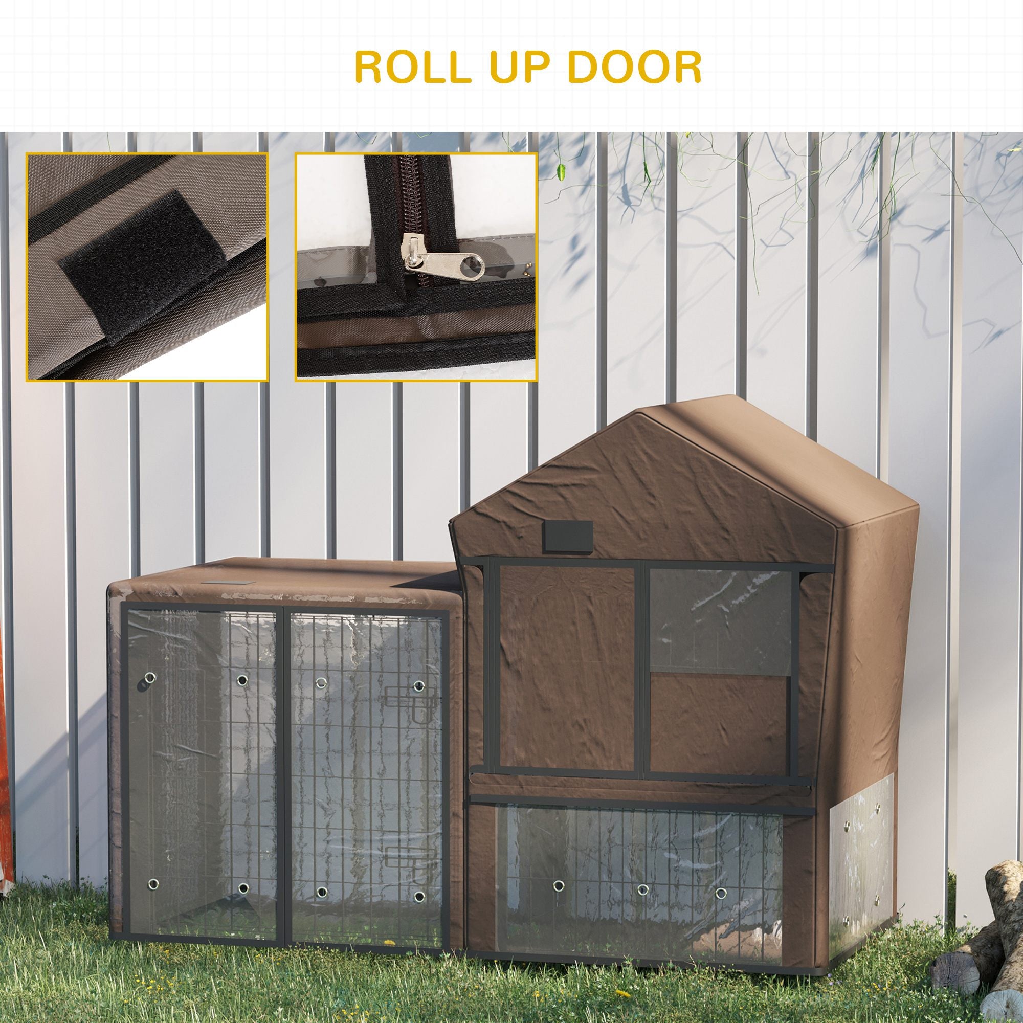Pawhut Rabbit Hutch Cover, Water-Resistant Pets Cage Protector