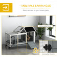 Load image into Gallery viewer, Wooden Rabbit Hutch with Wheels, Guinea Pig Cage, Small Animal House for Outdoor & Indoor with Slide-out Tray, 108 x 58 x 73.5cm, Grey
