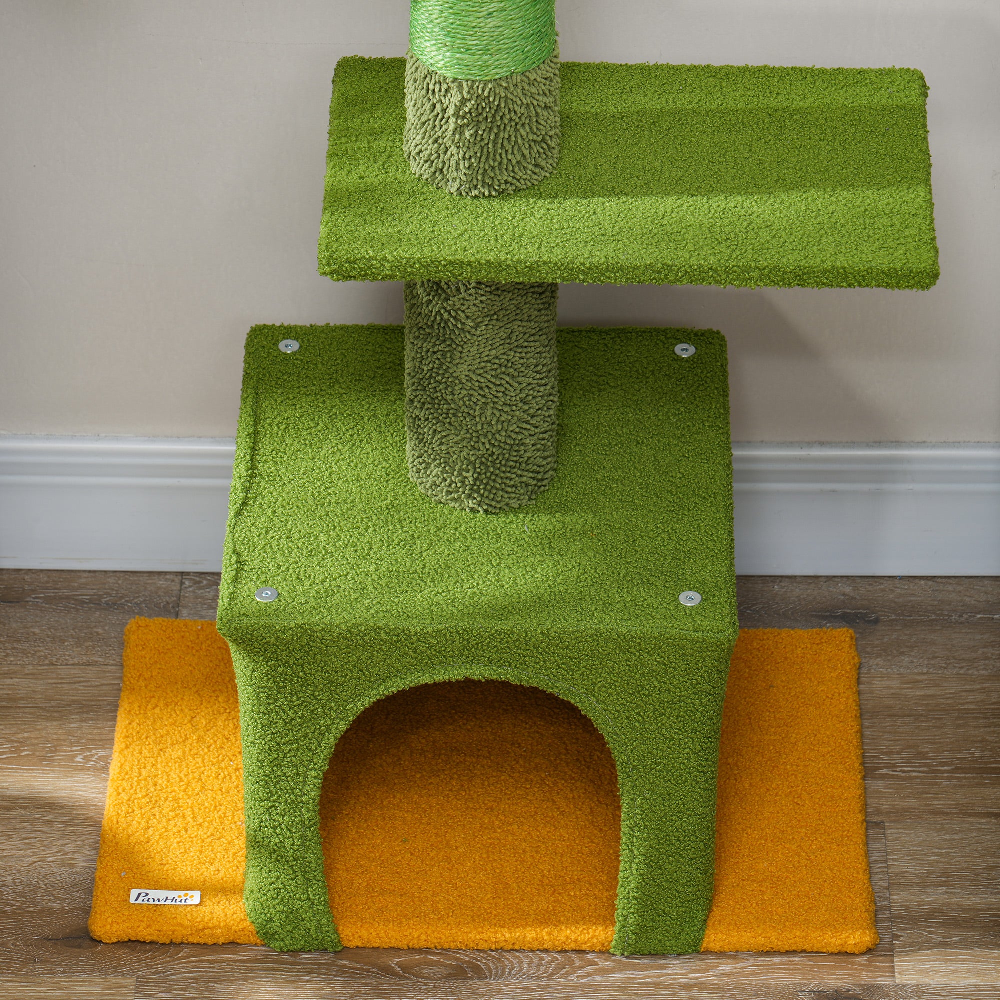 Floor to Ceiling Cat Tree, Cat Tower with 90.5"-108" Adjustable Height, 5 Tier Activity Centre with Scratching Posts, Hammock, Condo, Toy Ball for Indoor Cats, Green