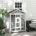 Load image into Gallery viewer, 65" Bird Cage Large Wooden Aviary for Canary with Standing Pole Nest Slide-out Tray, for Indoor Outdoor, Grey
