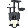 Charger l'image dans la visionneuse de la galerie, Cat Tree, 47 Inch Cat Tower with Large Cozy Condo, Hammock, Bed, Ladder, Toy Balls, Sisal Scratching Posts, for Indoor Kittens, Dark Grey
