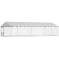 Load image into Gallery viewer, Outdoor Dog Kennel with Roof, 20' x 7.5' x 5' Chain Link Dog Run with Waterproof UV-Resistant Cover, Double Secure Locks, Adjustable Rotating Bowls, for Large Breeds, Chickens, Ducks, Geese
