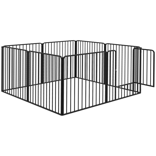 Heavy Duty Dog Playpen, 8 Panels Dog Pen, 80cm Height Pet Playpen Exercise Pen, with Door, for Small and Medium Dogs
