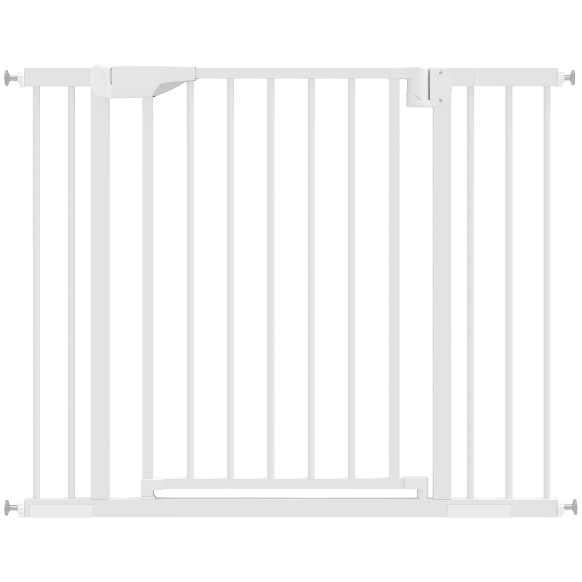 Baby Gate, 30"-32", 33"-35", 35"-37", 38"-40"W Pet Gate with 2 Extension Kits, Auto-Close, Two-Way Open, Pressure Mounted for Stair, Doorways and Hallways, 30"H, White