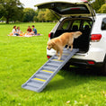 Load image into Gallery viewer, Foldable Dog Ramp for Cars High Bed, Portable 10-Step Dog Stairs with Non-Slip Strips & Pads, Lightweight Pet SUV Truck Steps, Support Up to 68 KG, Grey
