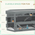 Load image into Gallery viewer, Wooden Large Hamster Cage Small Animal Exercise Play House 3 Tier with Sliding Tray, Seesaws, Water Bottle, Grey
