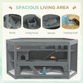 Load image into Gallery viewer, Wooden Large Hamster Cage Small Animal Exercise Play House 3 Tier with Sliding Tray, Seesaws, Water Bottle, Grey
