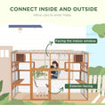 Load image into Gallery viewer, PawHut Catio, Outdoor Cat Enclosure Window Box, Wooden Cat House Playground with Scratching Posts, Weather Protection Roof for 1-5 Kitties, Resting Boxes, 118" x 55" x 75.5", Orange
