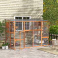 Load image into Gallery viewer, PawHut Catio, Outdoor Cat Enclosure Window Box, Wooden Cat House Playground with Scratching Posts, Weather Protection Roof for 1-5 Kitties, Resting Boxes, 118" x 55" x 75.5", Orange
