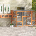 Load image into Gallery viewer, PawHut Catio, Outdoor Cat Enclosure Window Box, Wooden Cat House Playground with Scratching Posts, Weather Protection Roof for 1-5 Kitties, Resting Boxes, 118" x 55" x 75.5", Orange
