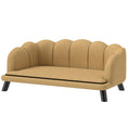Load image into Gallery viewer, Velvet Large Dog Couch with Foam Cushion, Soft and Cute Dog Bed with Pearl Design, Dog Sofa for Big and Medium Dogs, Coffee
