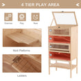 Load image into Gallery viewer, 5-Tier Wooden Hamster Cage Mice Habitat Rat Habitat with Openable Top, Front Door and Storage Shelf
