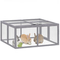 Load image into Gallery viewer, Rabbit Hutch Outdoor, Foldable Guinea Pig House, Portable Rabbit Run, Chicken Cage, Duck Coop with Openable Top, for 3 Bunnies, Ducks, Chickens, 110 x 105 x 50 cm
