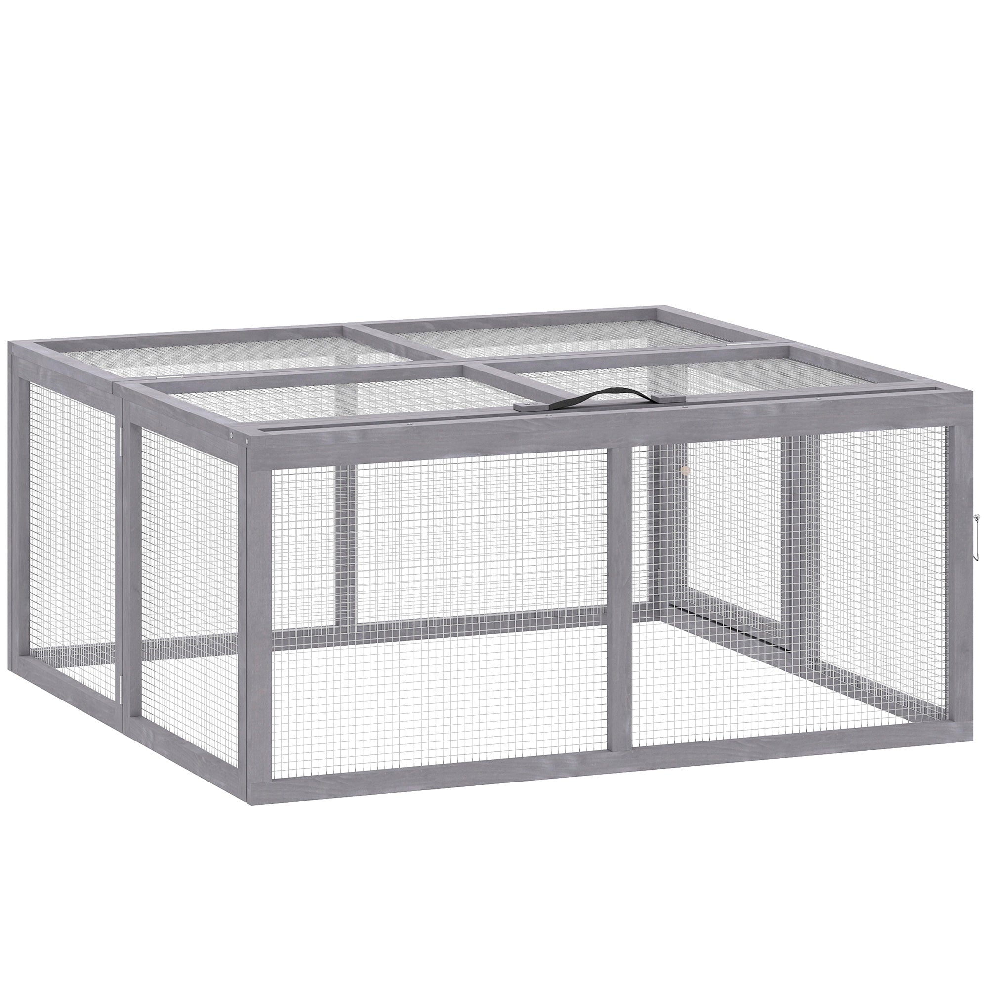 Rabbit Hutch Outdoor, Foldable Guinea Pig House, Portable Rabbit Run, Chicken Cage, Duck Coop with Openable Top, for 3 Bunnies, Ducks, Chickens, 110 x 105 x 50 cm