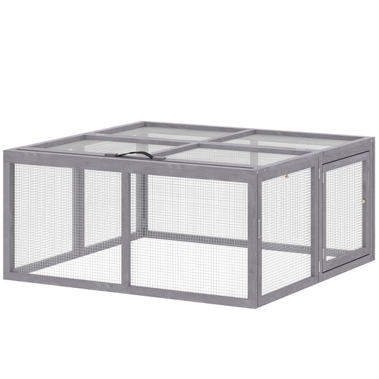 Rabbit Hutch Outdoor, Foldable Guinea Pig House, Portable Rabbit Run, Chicken Cage, Duck Coop with Openable Top, for 3 Bunnies, Ducks, Chickens, 110 x 105 x 50 cm