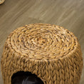 Load image into Gallery viewer, Wicker Cat Bed, Rattan Kitten Bed with Washable Cushion, Elevated Pet Bed for Indoor Cats, Light Brown
