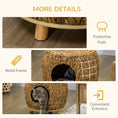 Load image into Gallery viewer, Wicker Cat Bed, Rattan Kitten Bed with Washable Cushion, Elevated Pet Bed for Indoor Cats, Light Brown
