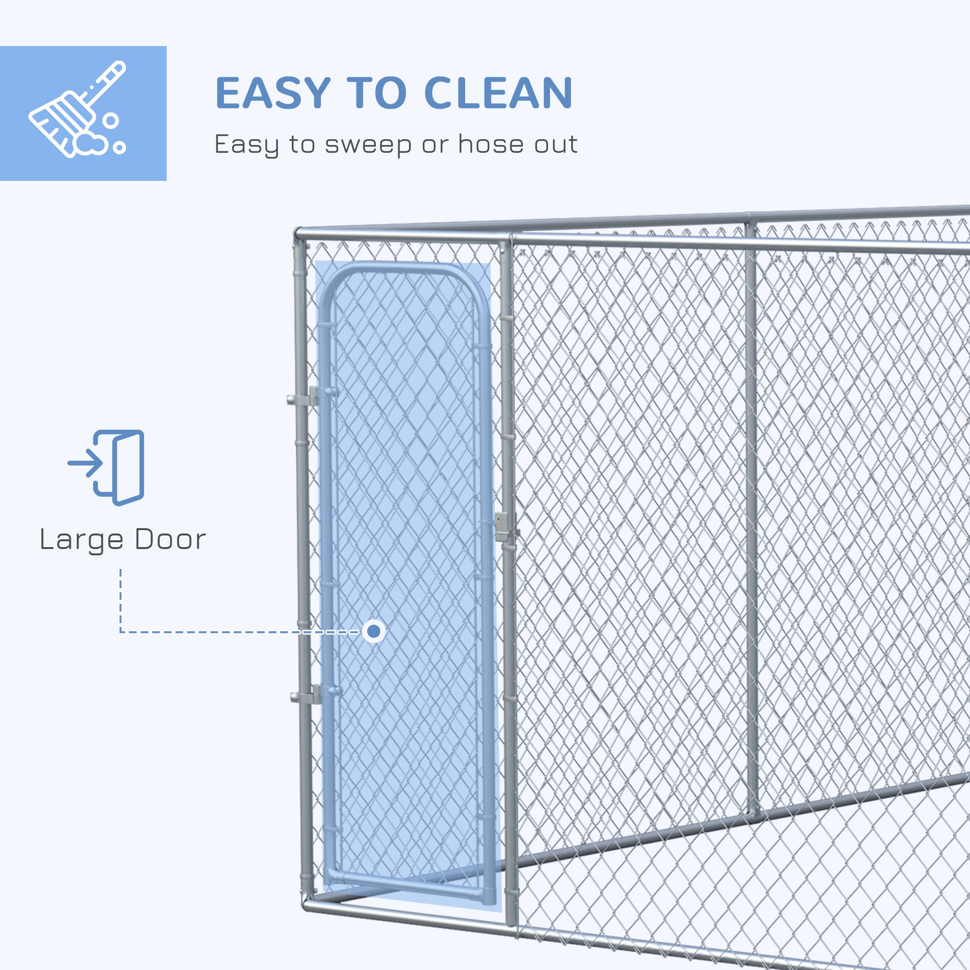 99 Sq. Ft. Dog Playpen Outdoor, Walk-in Dog Run Kennel Puppy Exercise Pen with Galvanized Steel Frame, for Small and Medium Dogs, 13' x 7.5' x 6'