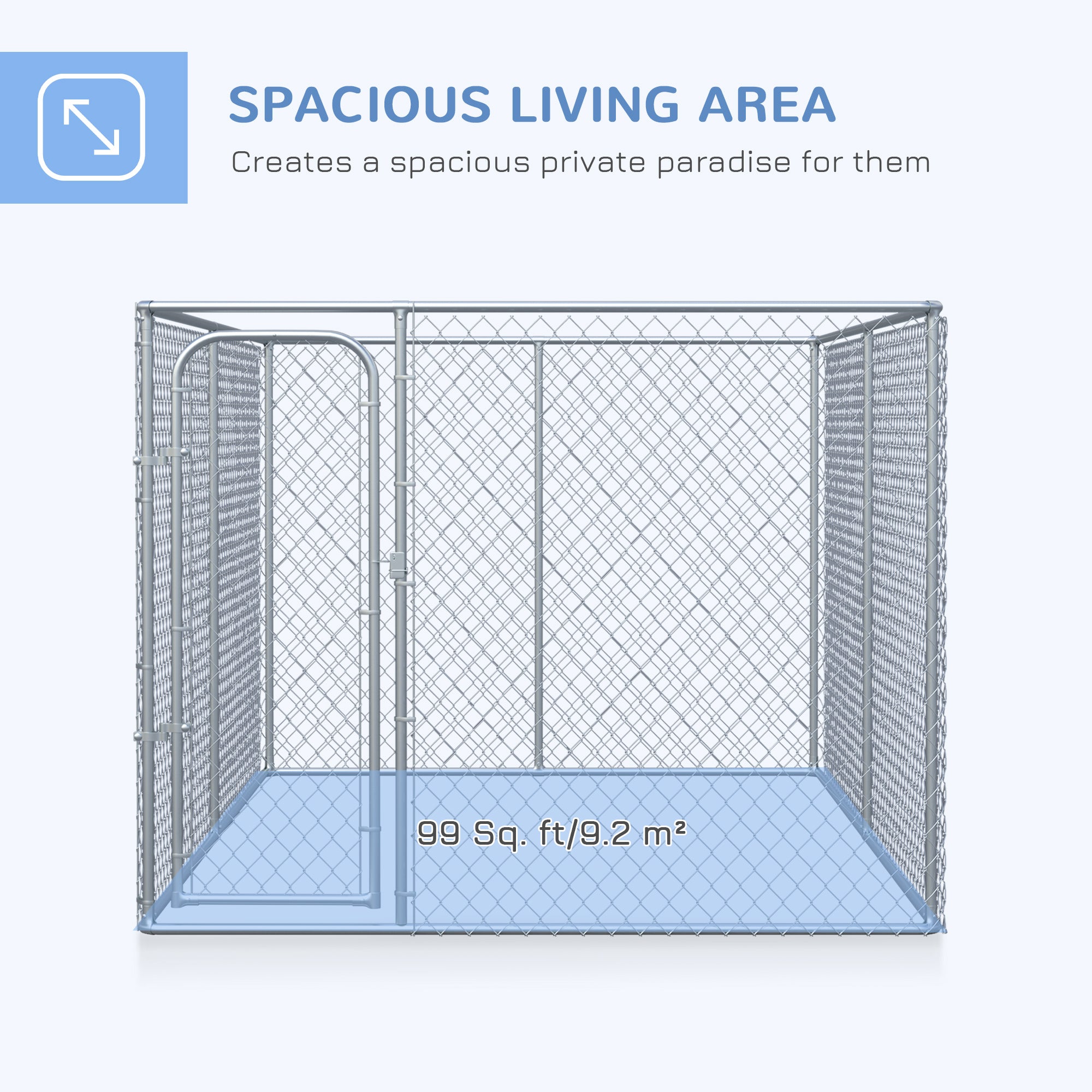 99 Sq. Ft. Dog Playpen Outdoor, Walk-in Dog Run Kennel Puppy Exercise Pen with Galvanized Steel Frame, for Small and Medium Dogs, 13' x 7.5' x 6'