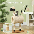 Load image into Gallery viewer, Cat Tree Sheep Design, 98 cm Multi-Level Cat Tower with Scratching Posts, Tunnel & Play Ball for Indoor Kitten Climbing, Playing, Relaxing, Easy Assembly, Light Brown
