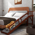 Load image into Gallery viewer, Wooden Dog Ramp for Large Dogs, 73" Long Pet Ramp with Non-slip Rug, Removable Guardrails, Dog Stairs for Couch, Bed, Brown
