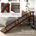 Load image into Gallery viewer, Wooden Dog Ramp for Large Dogs, 73" Long Pet Ramp with Non-slip Rug, Removable Guardrails, Dog Stairs for Couch, Bed, Brown
