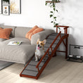 Load image into Gallery viewer, Wooden Dog Ramp for Large Dogs, 73" Long Pet Ramp with Non-slip Rug, Removable Guardrails, Dog Stairs for Couch, Bed, Brown
